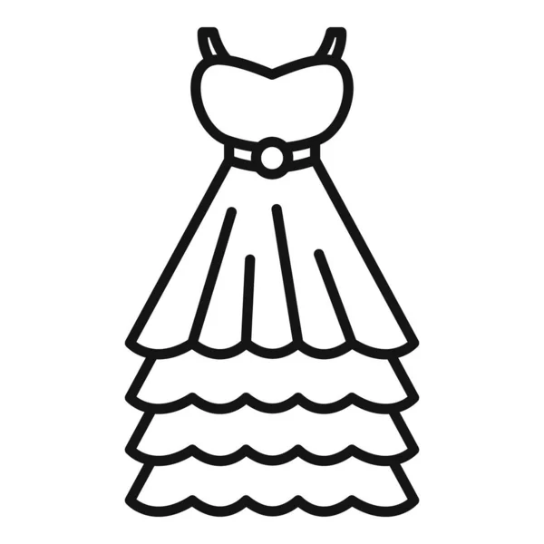 Русалонька Весільна Сукня Векторний Контур Весільні Аксесуари Жінка Душ — стоковий вектор