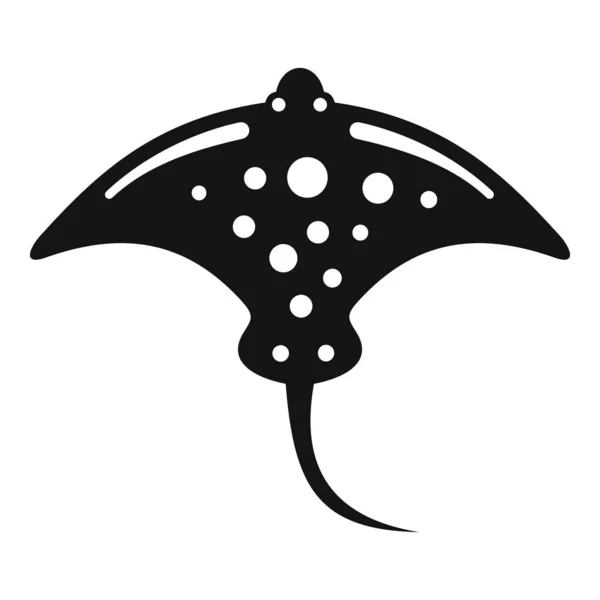 Marine Stachelrochen Symbol Einfacher Vektor Fischtier Naturschutz — Stockvektor
