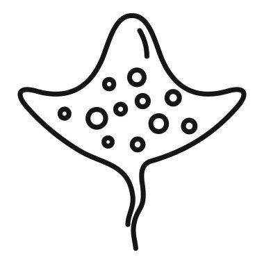 Elektrikli vatoz sembolü ana hat vektörü. Deniz hayvanı. Okyanus yaban hayatı