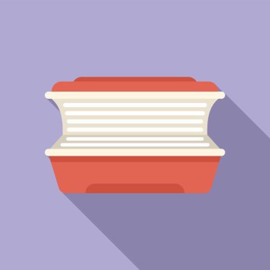 Solaryum makinesi ikonu düz vektör. Spa salonu. Vücut güneş ışığı