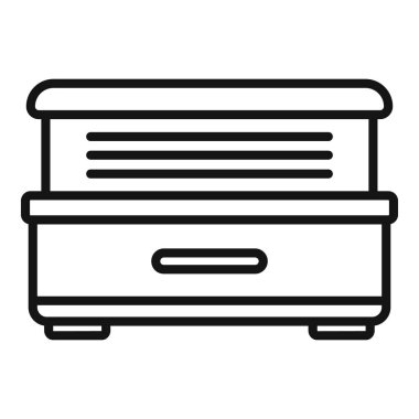 Solaryum yatak ikonu ana hatları vektörü. Spa salonu. Cilt güzelliği