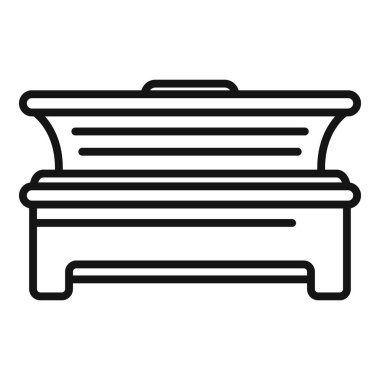 Güneş solaryum ikonu ana hat vektörü. Spa yatağı. Derisi çok güzel.