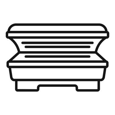 Solaryum güzellik ikonu ana hatları vektörü. Spa yatağı. Deri uv