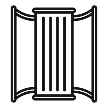 Solaryum ekipmanı ikonu ana hat vektörü. Güneş kaplıcası. Moda sağlığı