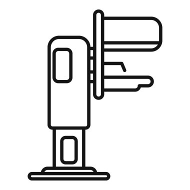 Klinik mammografi makinesi ikonu ana hatları vektörü. Hasta laboratuarı. Sağlık hastası