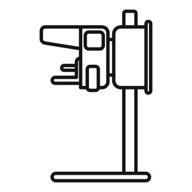 Hasta mammografi makinesi ikonu ana hatları vektörü. Göğüs kanseri. Klinik