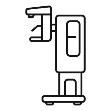 Tıbbi mammografi makinesi ikonu ana hatları vektörü. Göğüs kanseri. Sağlık hastası