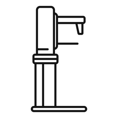 Labaratuvar mammografi makinesi ikonu ana hatları vektörü. Meme dişisi. Klinik hastası.