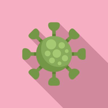 Virüs simgesi düz vektör. Bakteri tıbbı. Tıbbi bağışıklık