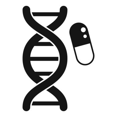 Antibiyotik DNA direnci ikonu basit bir vektör. Bakteri ilacı. Hap canavarı.