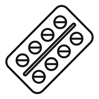 Kabarcık simgesi ana hat vektörü. Bakteri ilacı. İlaç bağışıklığı