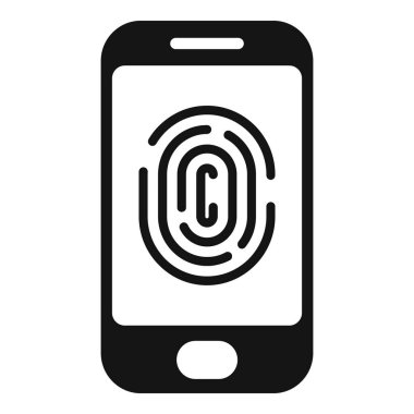 Parmak izi parola koruma simgesi basit vektör. Kişisel giriş kartı. Unutulmuş servis