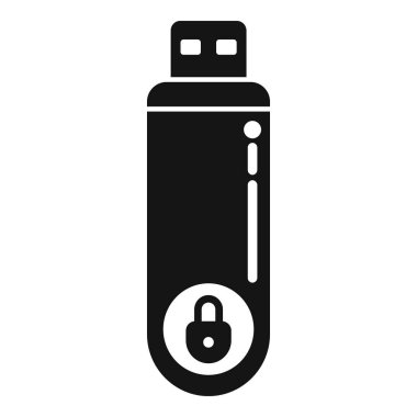 Usb parola koruma simgesi basit vektör. Kişisel giriş kartı. Dizüstü bilgisayar uygulaması