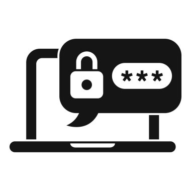 Laptop politikası simgesi basit vektör. Cep telefonu hesabı. Ekran günlüğü