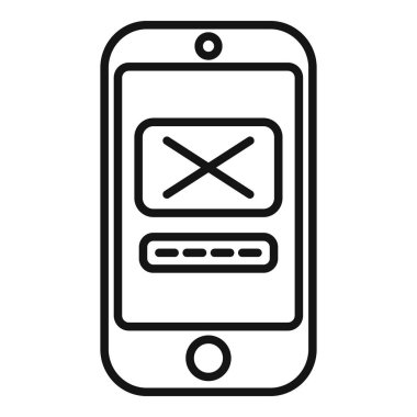 Parola koruma simgesi ana hatlı vektörü postala. Kişisel cep telefonu. Ekran sıfırla