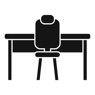 Tablo iş yeri simgesi basit vektör. Duruş işi. Sandalye konumu