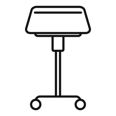 Ofis koltuğu ikon ana hatları vektörü. Çalışma alanı otur. Omurga konumu