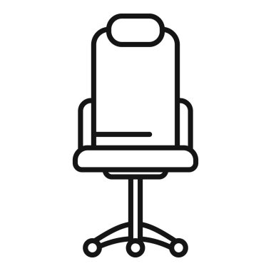 Çalışma koltuğu ikon ana hatları vektörü. Ofis otur. Doğru konum