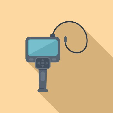 Endoskop kamera simgesi düz vektör. Tıbbi denetim. Sağlık sigortası