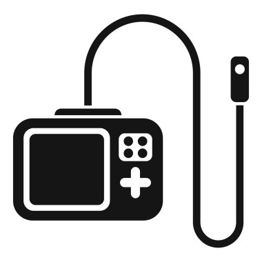 Cerrahi endoskop simgesi basit bir vektör. Tıbbi kamera. Sağlık ilaçları