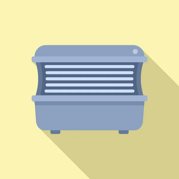 Ultraviolet Solarium Icon Flat Vector Sun Bed Care Lamp — Stock Vector