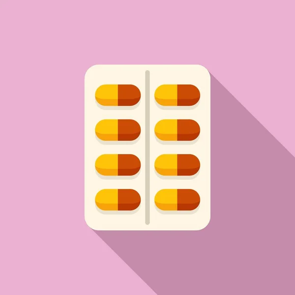 Icona Blister Pillola Vettore Piatto Resistente Batteri Immune Mediche — Vettoriale Stock