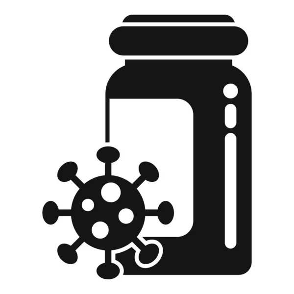 Icono Virus Fuerte Vector Simple Droga Bacteriana Comida Píldora — Archivo Imágenes Vectoriales
