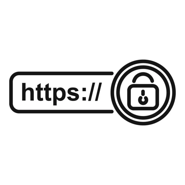 Web Ssl Icono Certificado Contorno Vector Datos Seguros Red Seguridad — Archivo Imágenes Vectoriales