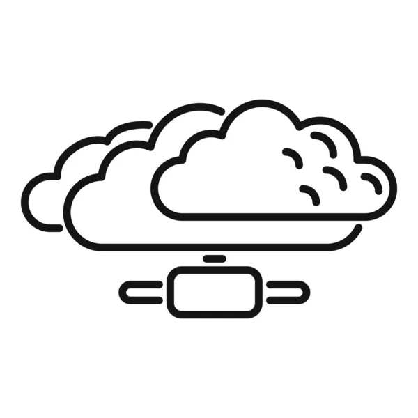 Вектор Контура Иконки Ssl Сертификата Data Cloud Интернет Защищен Сеть — стоковый вектор