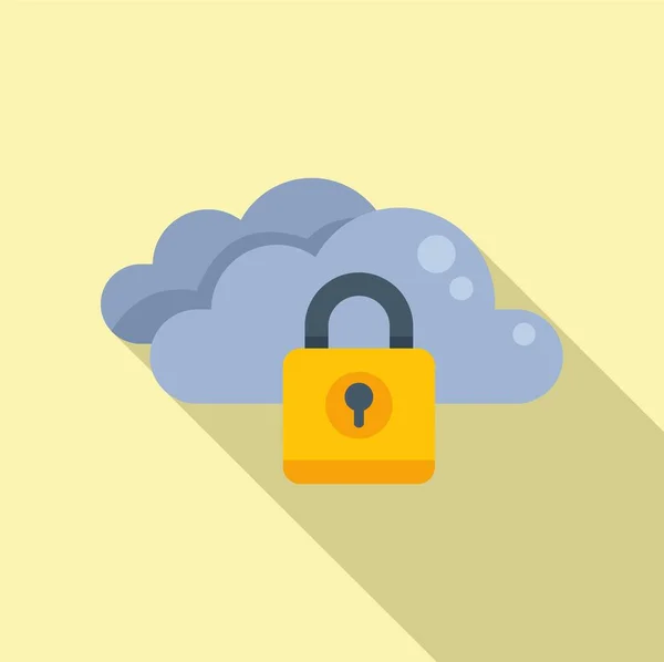 Vecteur Plat Icône Protection Mot Passe Cloud Connexion Personnelle Cyber — Image vectorielle