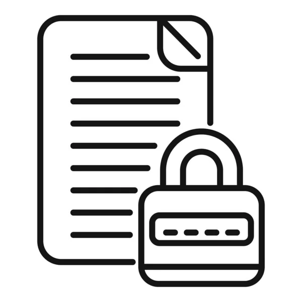 Documento Protezione Password Icona Contorno Vettoriale Cellulare Personale Forma — Vettoriale Stock