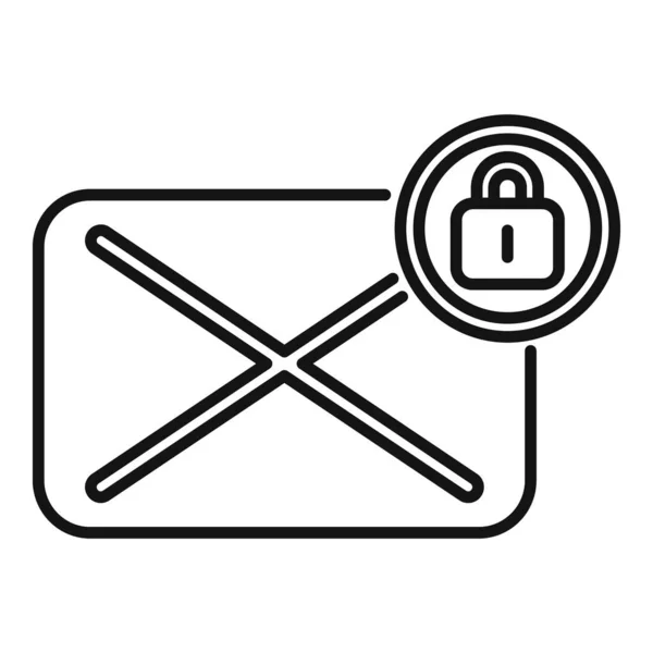 Mail Mesaj Protecție Parolei Pictograma Contur Vector Jurnalul Serviciu Sistem — Vector de stoc