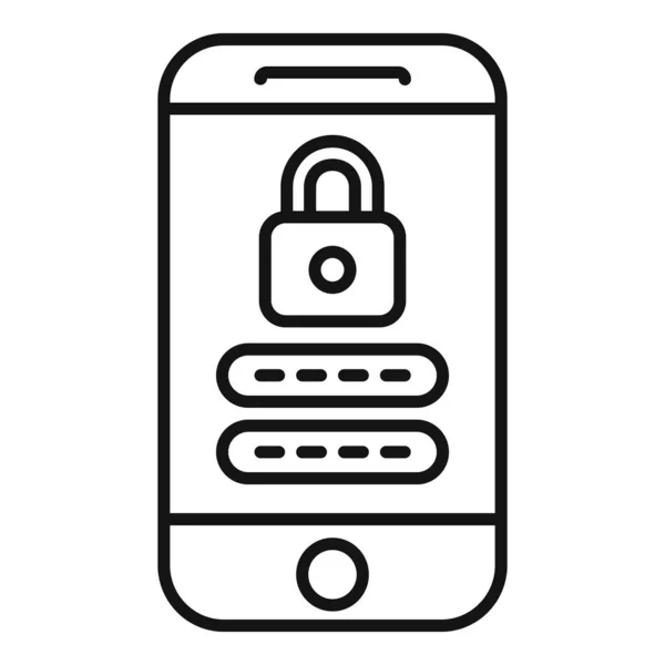 Téléphone Icône Connexion Aperçu Vecteur Cyber App Biométrique Écran — Image vectorielle