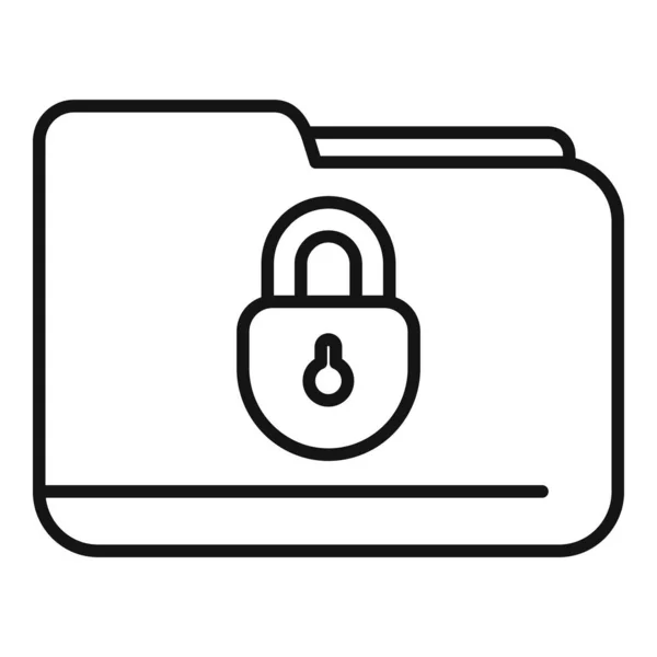 Icône Service Dossier Vecteur Plat Protection Par Mot Passe Ordinateur — Image vectorielle