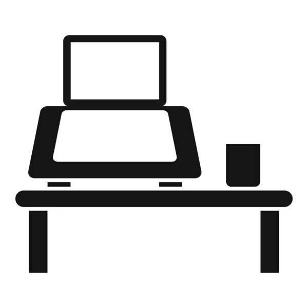 Ícone Lugar Laptop Ergonômico Vetor Simples Sente Postura Trabalho Correto — Vetor de Stock