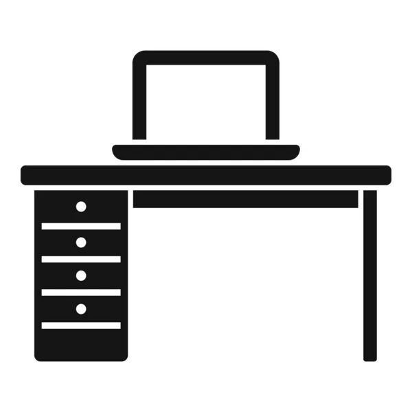 Oficina Icono Escritorio Vector Simple Siéntate Posición Trabajo — Vector de stock