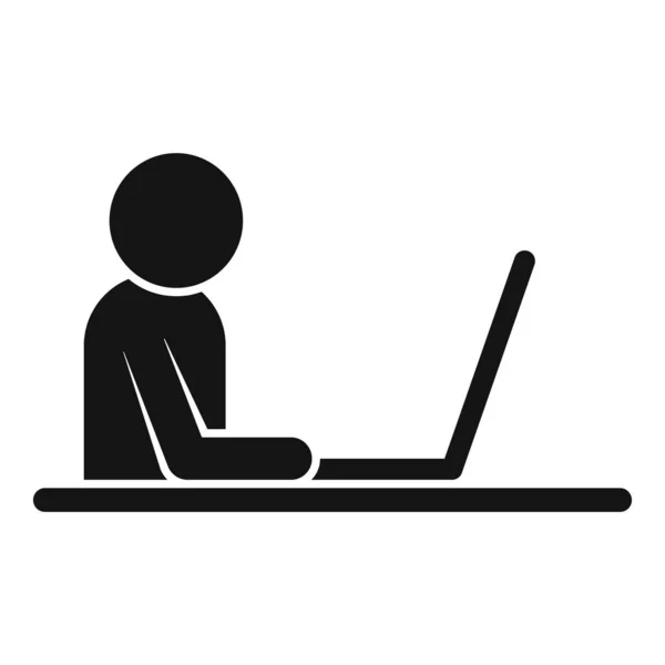 Arbeitspositionssymbol Einfacher Vektor Sitzen Arbeitsplatz Ergonomischer Schreibtisch — Stockvektor