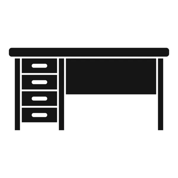 Ikon Meja Kantor Vektor Sederhana Duduk Postur Posisi Yang Benar - Stok Vektor