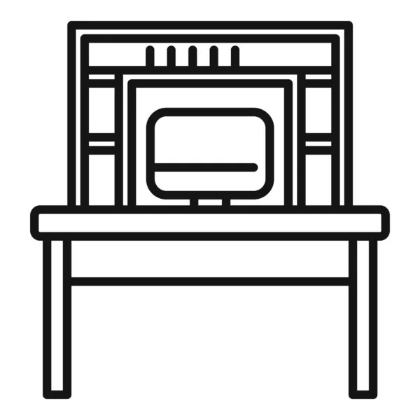 Monitor Ergonomic Work Icon Outline Vector 자세를 십시오 — 스톡 벡터