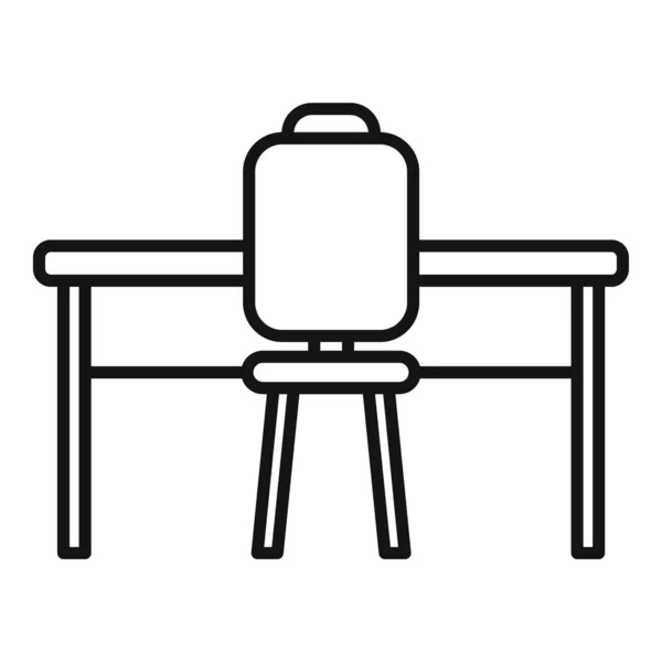 Tablo Yeri Simgesi Ana Hatları Vektörü Duruş Işi Sandalye Konumu — Stok Vektör