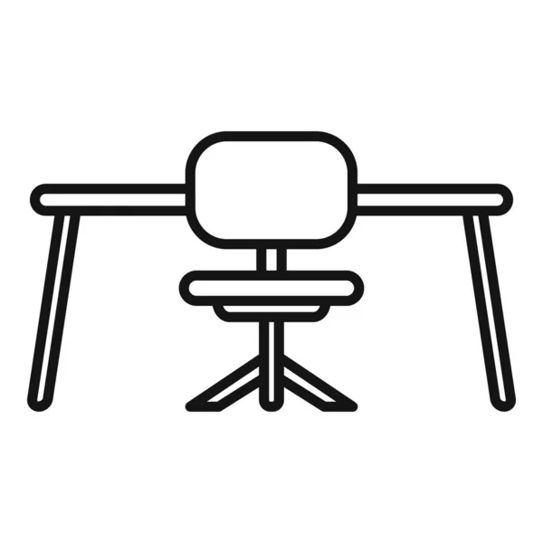 Θέση Καθίσματος Εικονίδιο Περίγραμμα Διάνυσμα Κάθισε Στο Γραφείο Σωστή Εργασία — Διανυσματικό Αρχείο