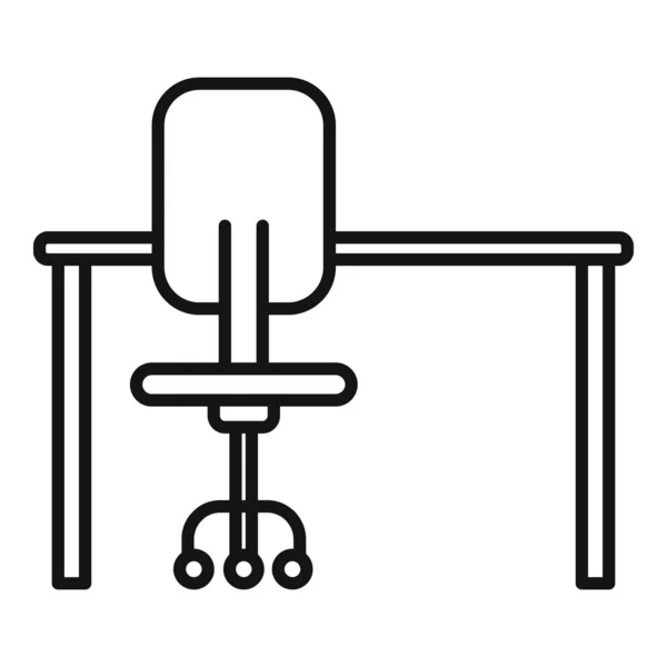 ワークスペースのアイコンアウトラインベクトル オフィスに座って 作業椅子 — ストックベクタ