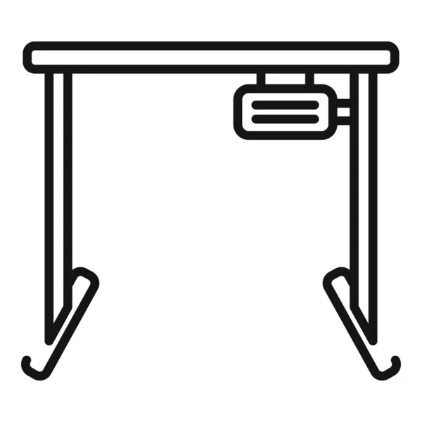 Höhenverstellbarer Umrissvektor Für Das Schreibtischsymbol Büroarbeitsplätze Richtige Arbeit — Stockvektor