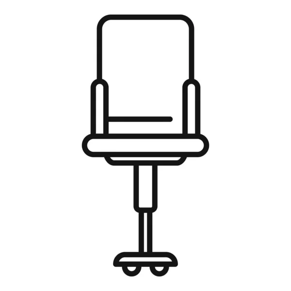 Ergonomiczny Ikona Krzesła Zarys Wektor Stół Biurowy Właściwa Pozycja — Wektor stockowy