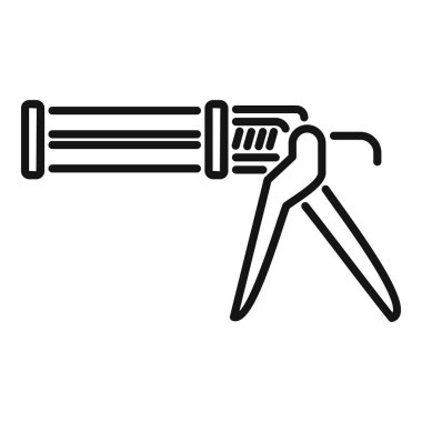 Ev silikonlu caulk tabancası taslak vektörü. Mühürleyici tüp. İnşaat binası