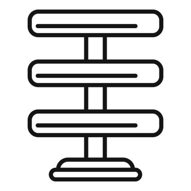 Kule sahte mücevher ikonu ana hatları vektörü. Moda bileziği. Altın elmas.