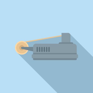 İplik üretimi ikonu düz vektör. Pamuk makinesi. Kumaş yünü