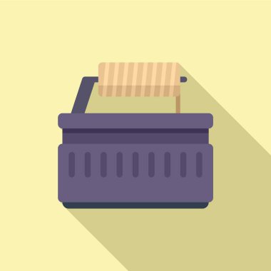 Kumaş ipliği düz vektörü. Pamuk dikiş. Yün ekin