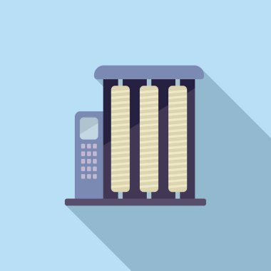 Pamuk simgesi düz vektör ekin. Dikiş fabrikası. Yün dokuma tezgahı