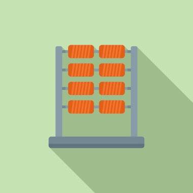 Simge düz vektörünü kaldırın. Pamuk fabrikası. Tekstil süreci